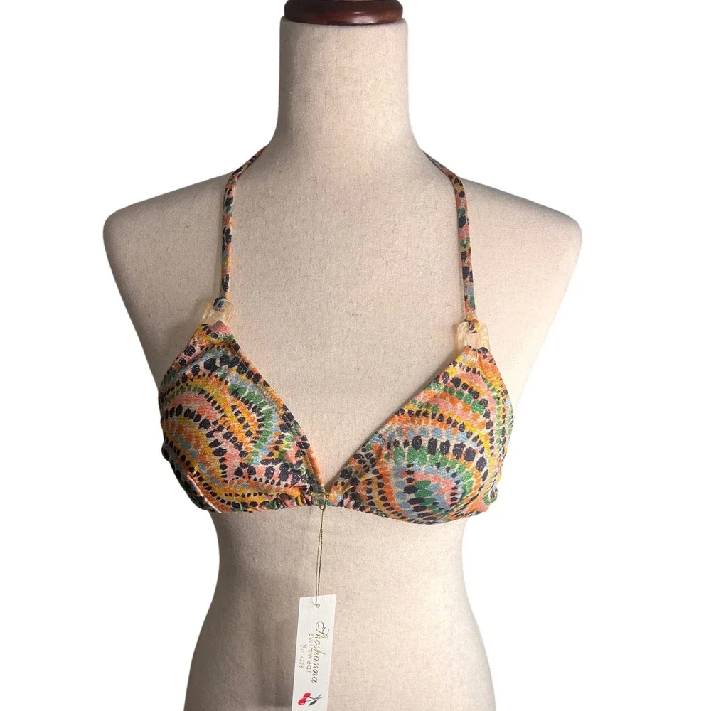 NWT Shashanna Bikini Colorful Swimsuit Top Size B/C MSRP $180
